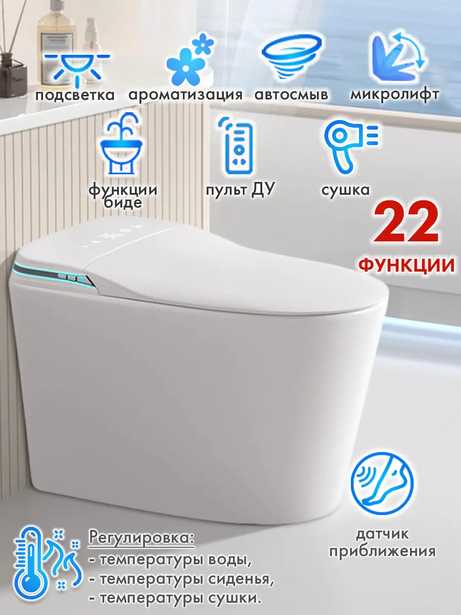 Смарт унитаз HAITEC HT-ESTR08 электронный автоматизированный Смарт унитаз HAITEC HT-ESTR08 электронный автоматизированный