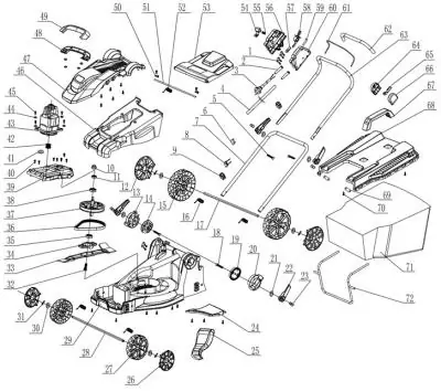 З/Ч для электр. Газонокосилки HT-ERM132/138/143 Крепление рукоятки газа  правое 