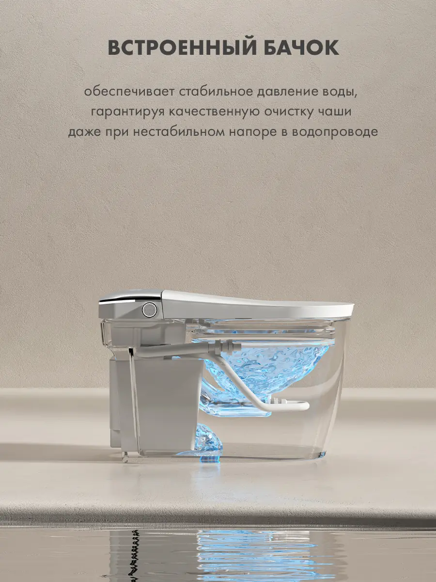 Смарт унитаз HAITEC HT-EST418E автоматизированный с встроенным бачком