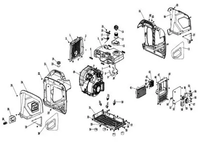 З/Ч двиг. бенз генератора HT-GBС3000I Карбюратор(сталь)