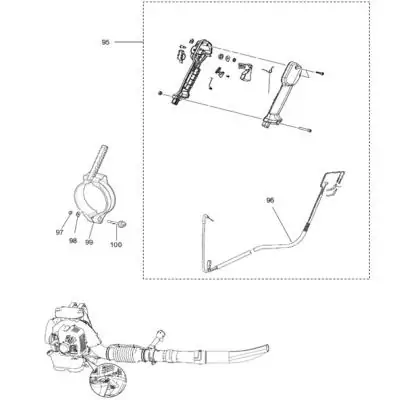 Запчасть воздуходувки  HT-BL176 Хомут нержав. сталь 38-57 позиция 42 0836573