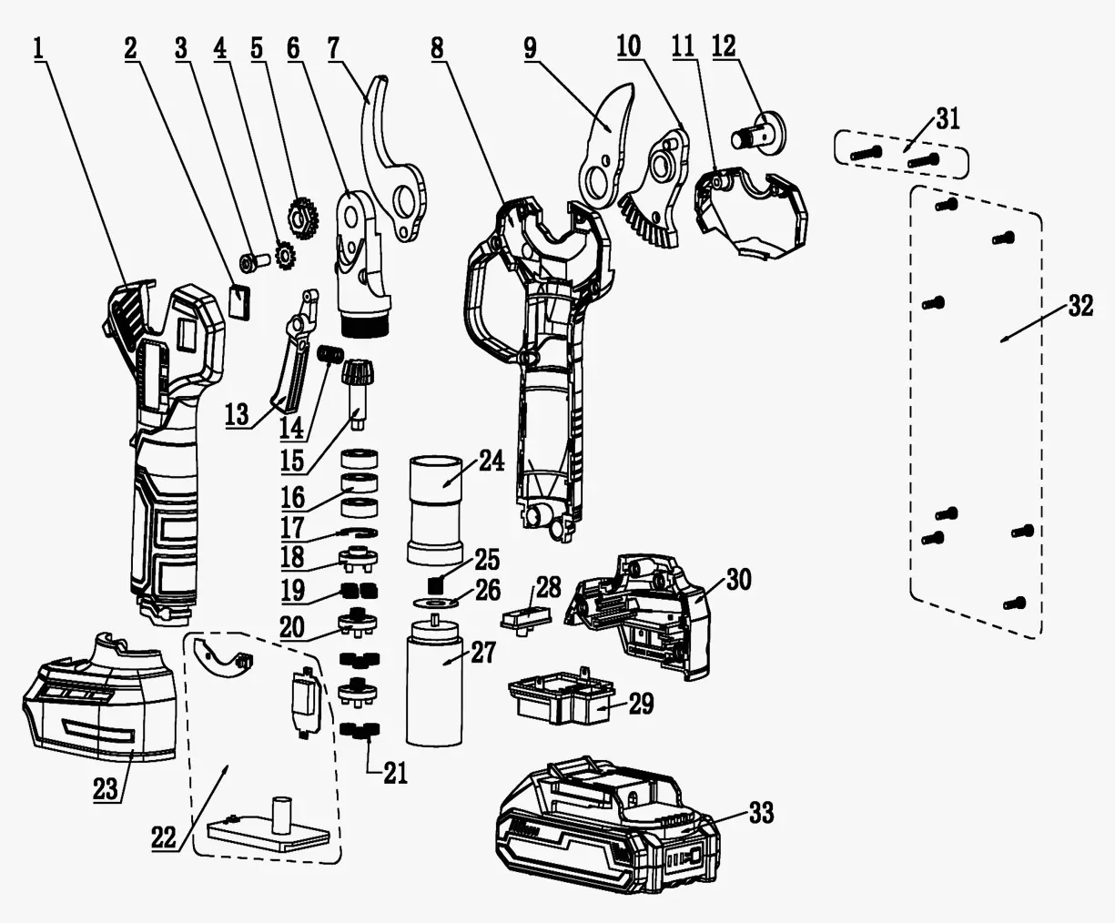 З/Ч для аккум. секатора HT-AGS25Li Лезвие верхнее(метал)