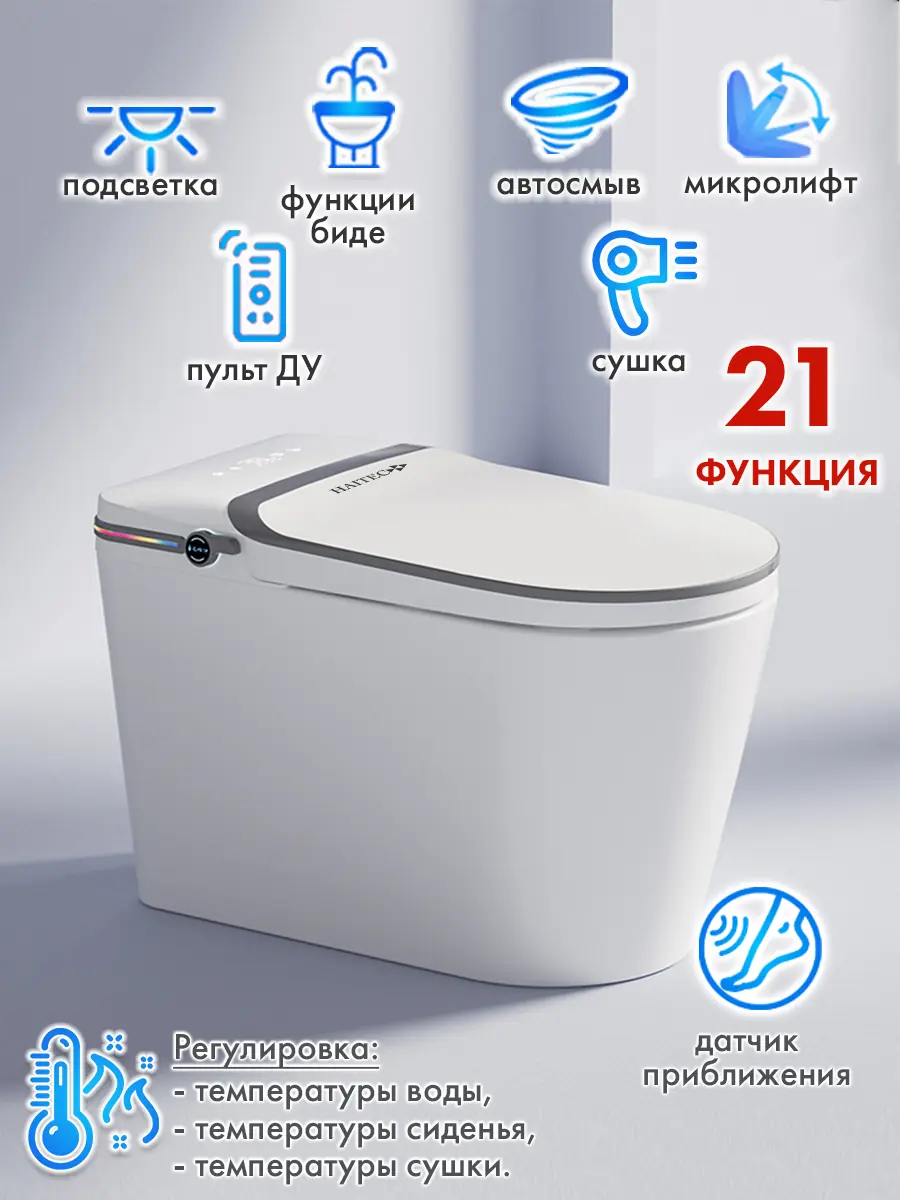 Смарт унитаз HAITEC HT-ESTA112 электронный автоматизированный 