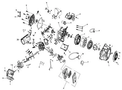 З/Ч двиг. бенз генератора HT-GBR3700I Стартер в сборе(пластик)