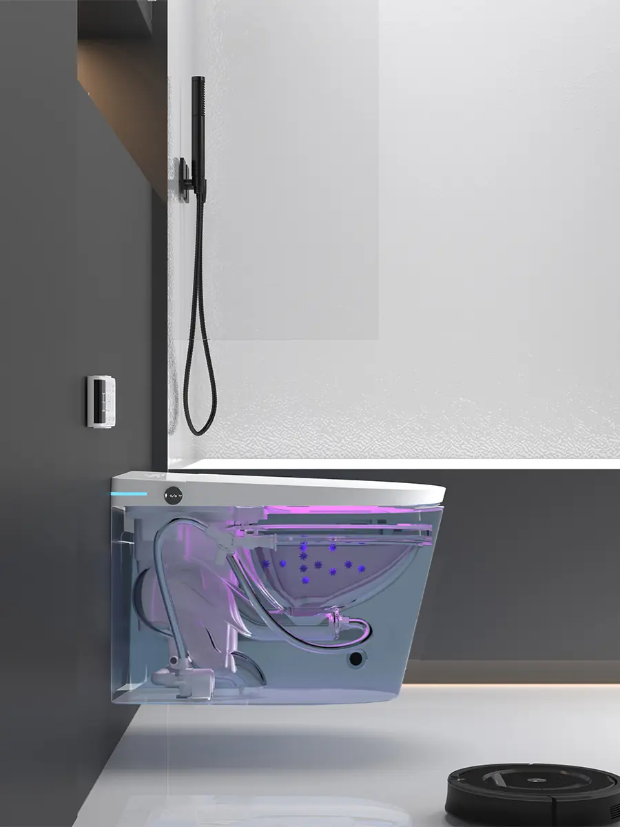 Смарт унитаз подвесной HAITEC HT-ESS556 автоматизированный с встроенным бачком