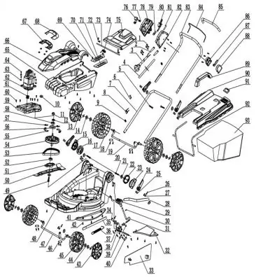 Запасная часть для электрической газонокосилки HT-ERM143 Двигатель в сборе 230В позиция 62 7110304505
