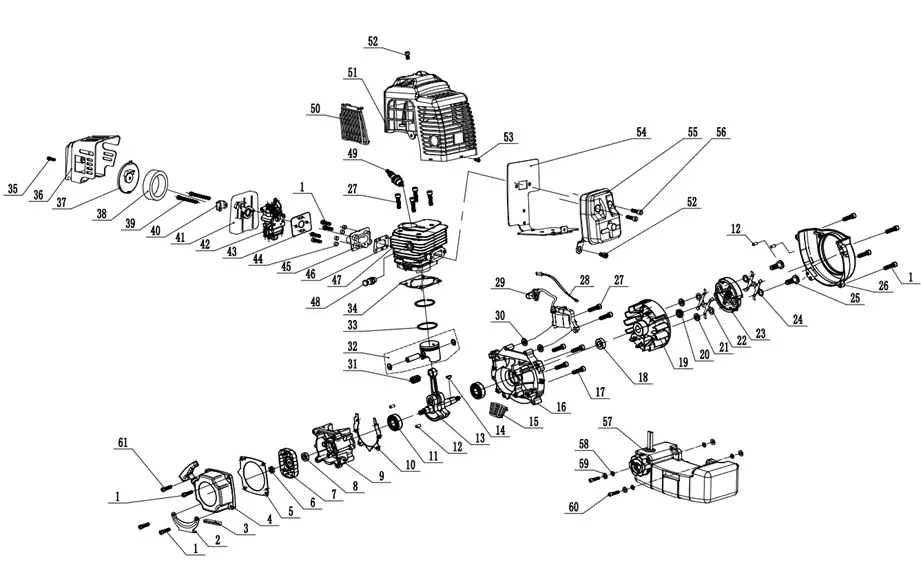 ЗАПЧАСТИ МОТОБУРА DDE GD-52-200