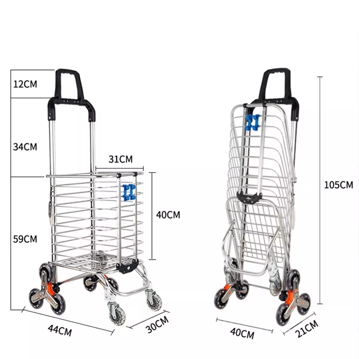 Сумка-тележка складная хозяйственная  HAITEC HT-СТ20V, грузоподъемность 20 кг