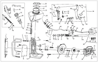 З/Ч для опрыскивателя HT-SP2T56 Бак для смеси (пластик)№1-55