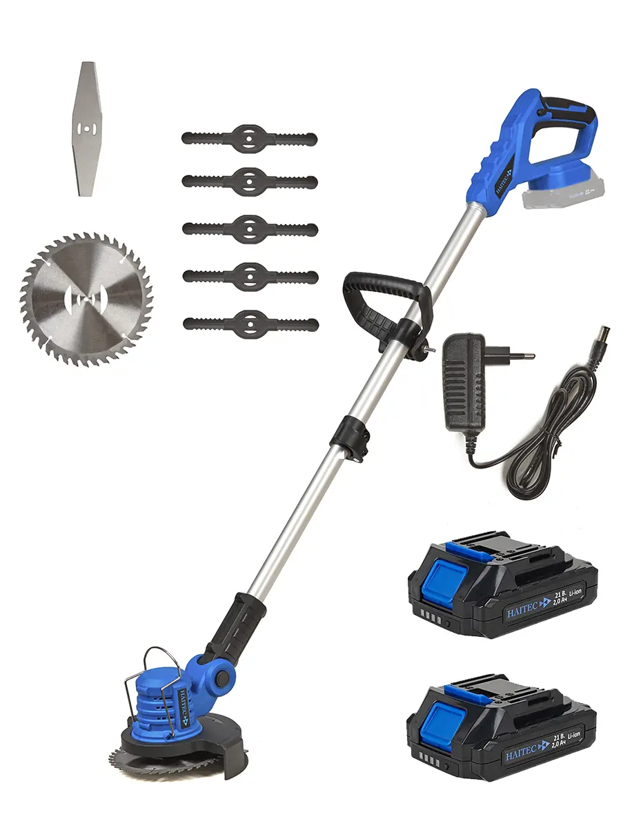 Триммер аккумуляторный HAITEC HT-AMS22Li  2 литий-ионных аккумулятора 2 Ач