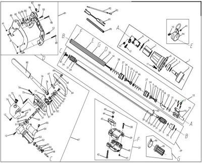 З/Ч для Высотореза HT-CH26 Стартер в сборе (пластик)