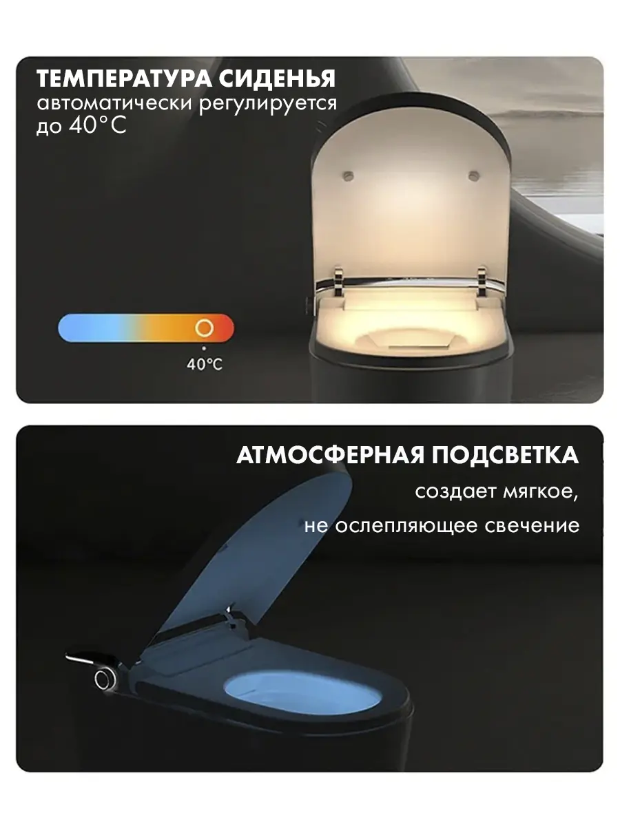 Смарт унитаз HAITEC HT-EST418E автоматизированный с встроенным бачком