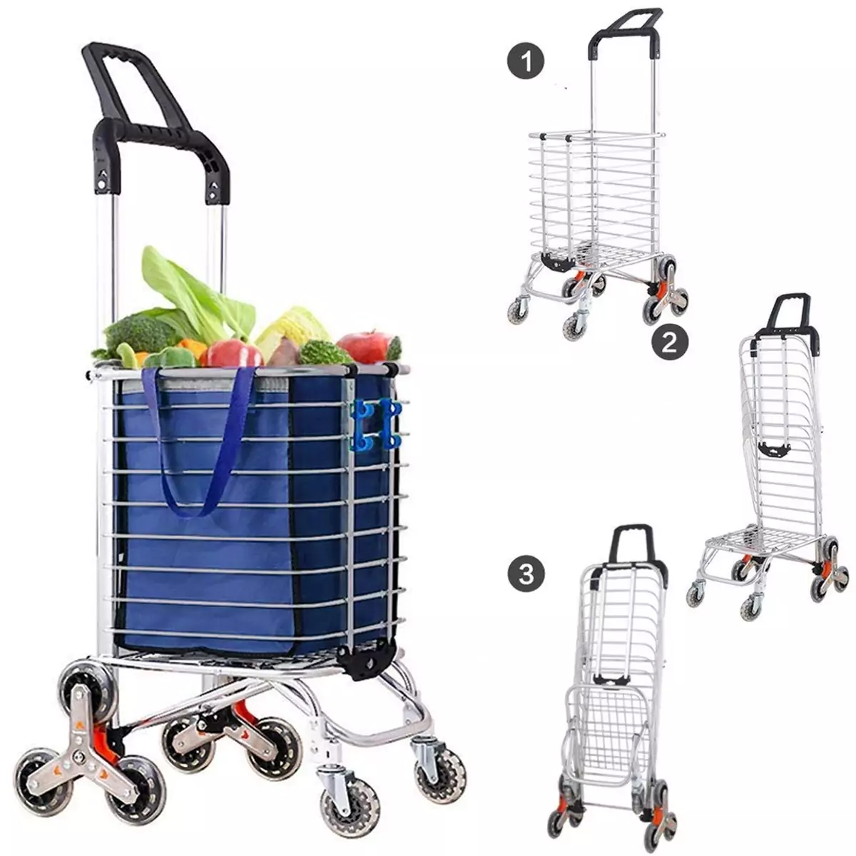 Сумка-тележка складная хозяйственная  HAITEC HT-СТ20B, грузоподъемность 20 кг