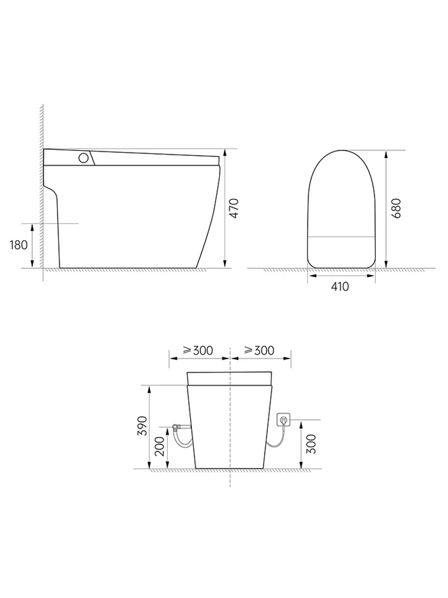 Смарт унитаз HAITEC HT-EST416E автоматизированный с встроенным бачком