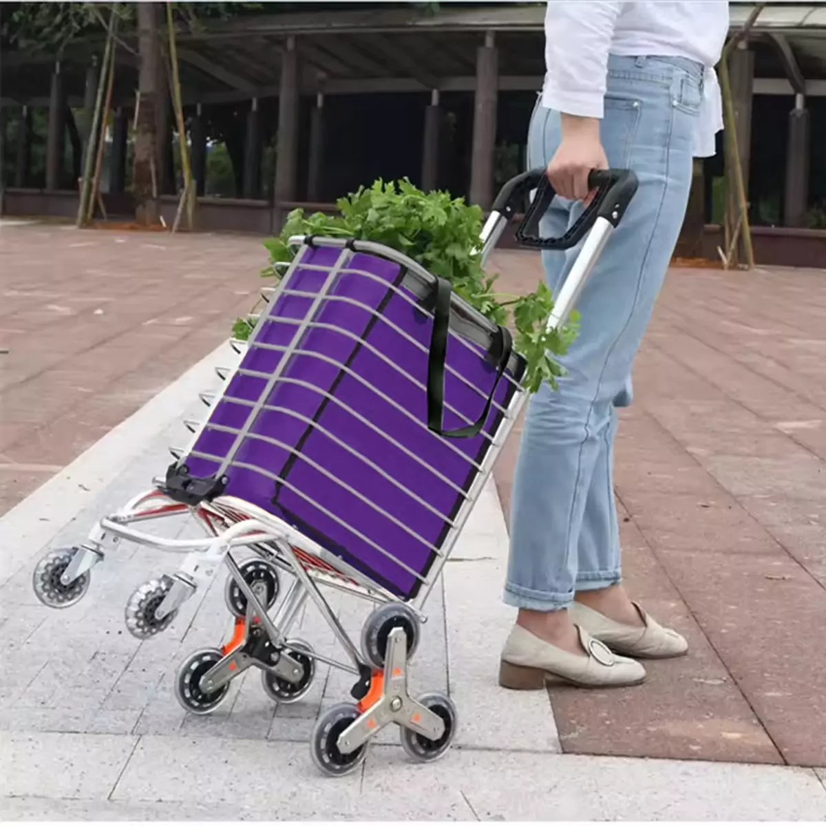 Сумка-тележка складная хозяйственная  HAITEC HT-СТ20V, грузоподъемность 20 кг