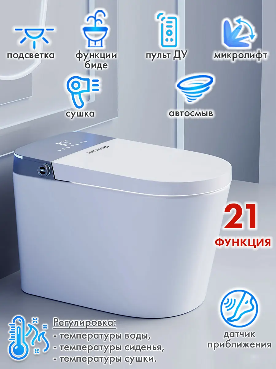 Смарт унитаз HAITEC HT-ESTA091 электронный автоматизированный 