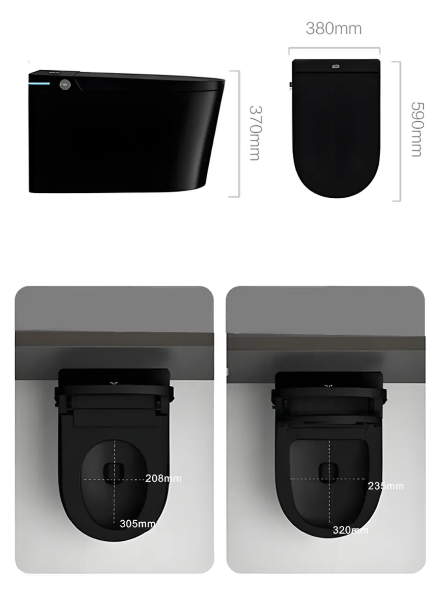 Унитаз смарт подвесной HAITEC HT-ESTPG02 (Black) Унитаз смарт подвесной HAITEC HT-ESTPG02 (Black)