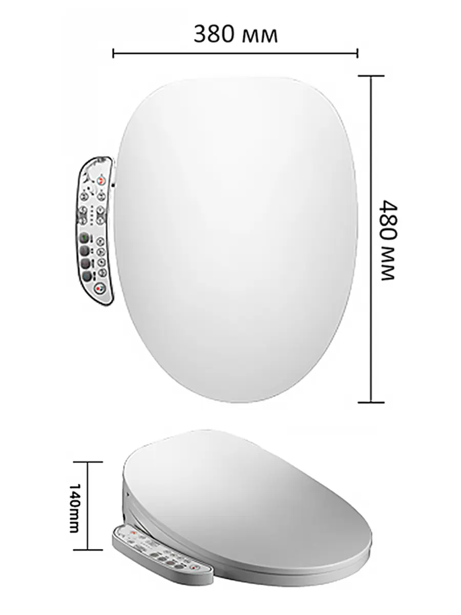 Умная крышка для унитаза HAITEC HT-ESS480x380UV с функцией биде