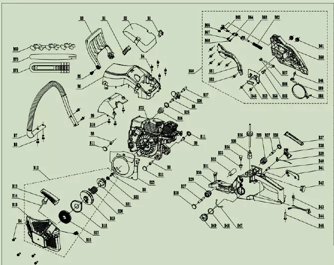 Запчасти для бензопилы HUSQVARNA 340, 345, 350