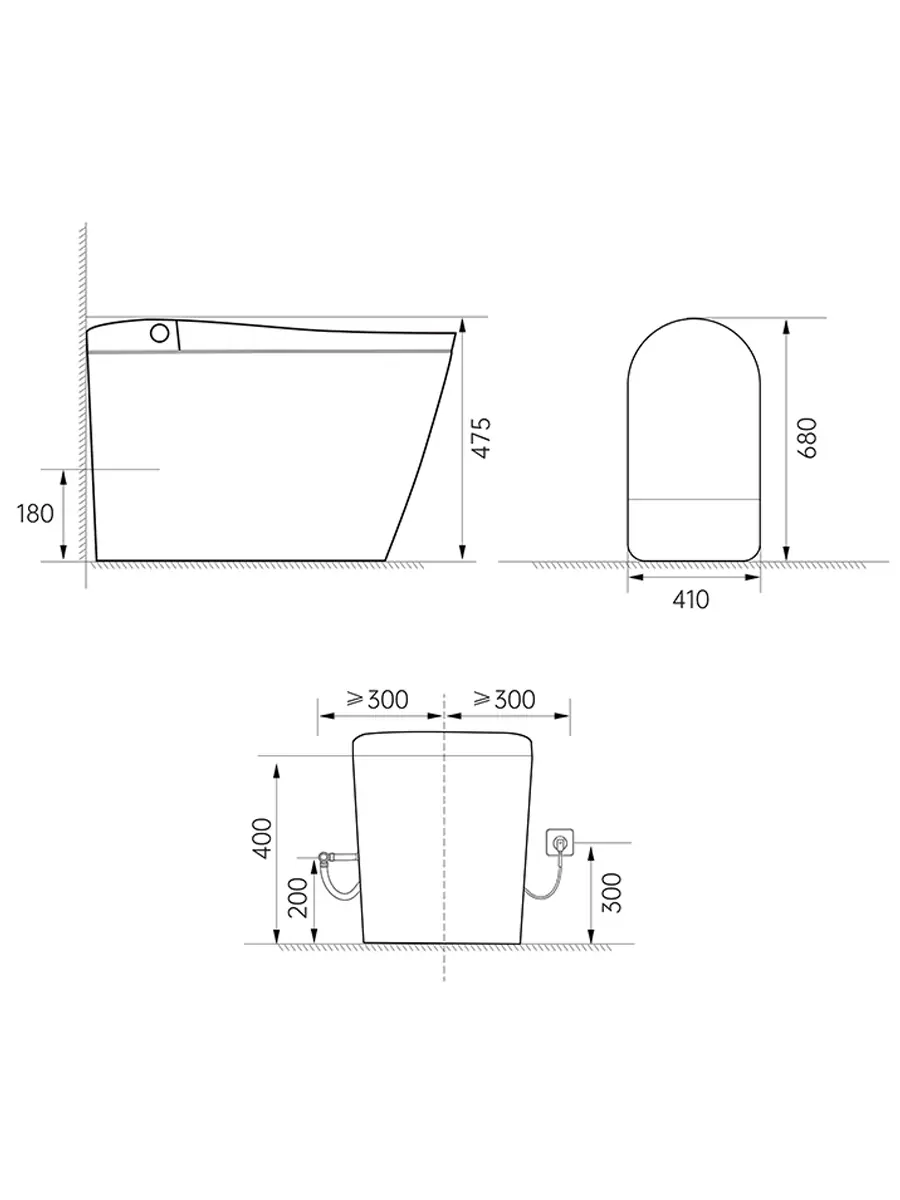 Смарт унитаз HAITEC HT-EST418E автоматизированный с встроенным бачком