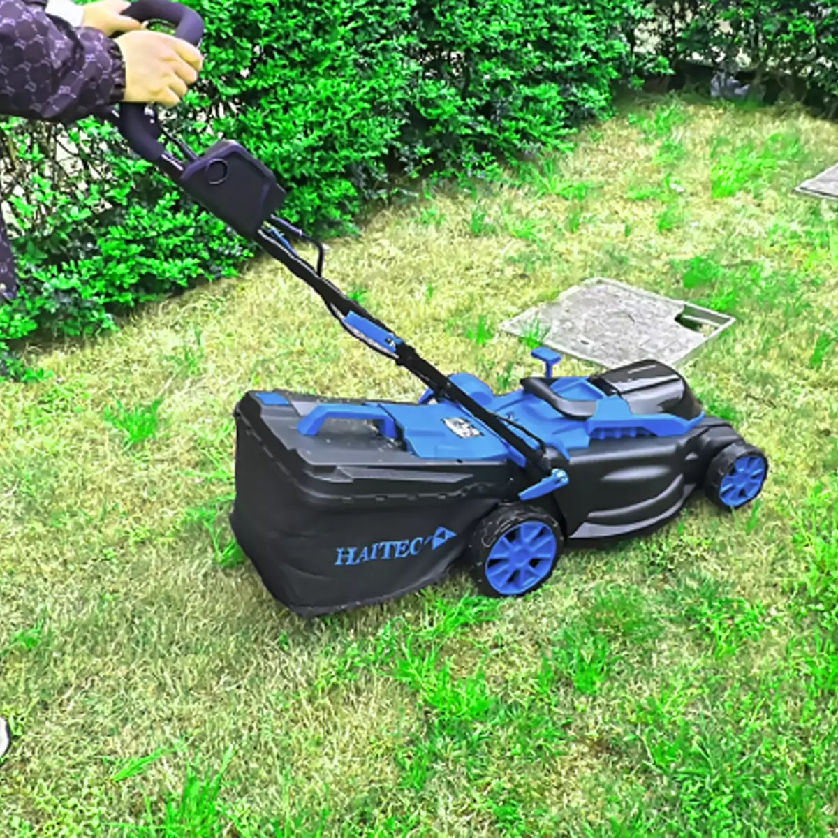 Газонокосилка аккумуляторная HAITEC HT-ARM143, 42V, 2x4Ah Li-Ion+ ЗУ 2x2A