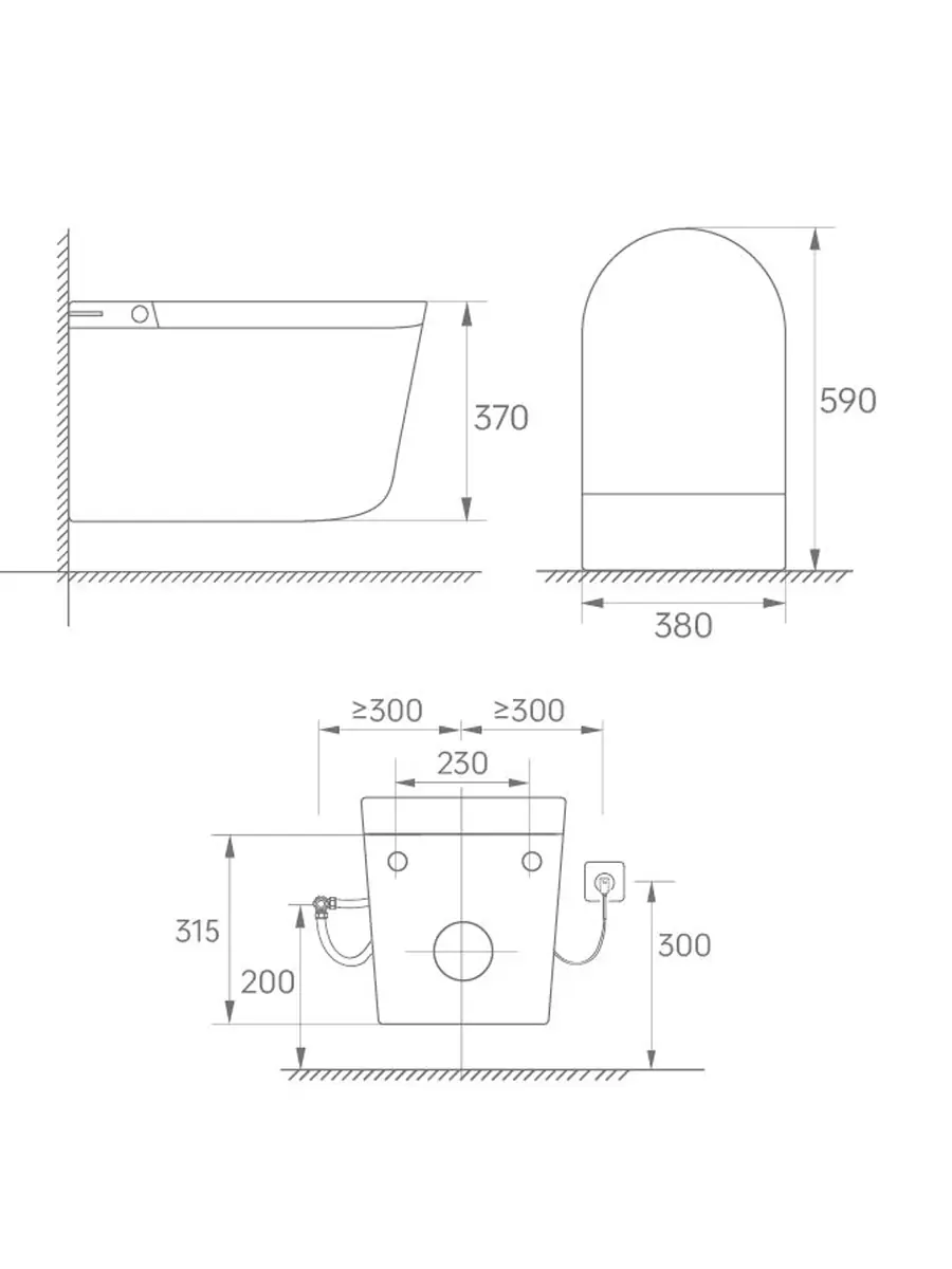 Смарт унитаз подвесной HAITEC HT-ESS556 автоматизированный с встроенным бачком