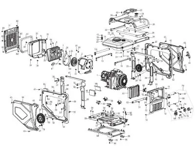 З/Ч двиг. бенз генератора HT-GBС5500IES Статер (сталь)