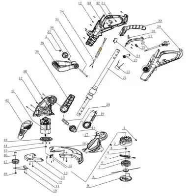 Запасная часть элетрического триммера HT-ERT550 Двигатель электрический в сборе 230В 450Вт позиция 41 7110604505