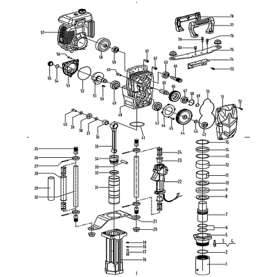З/Ч для копера HT-4PR100 корпус редуктора №48