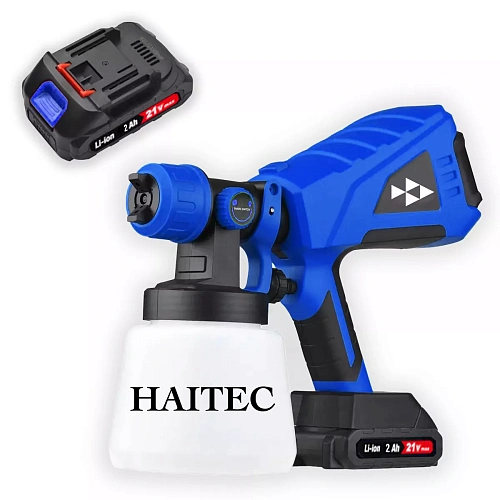 Аккумуляторный краскопульт аэрограф HAITEC HT-ASA850Li  2 аккумулятора 21В 2 Ач