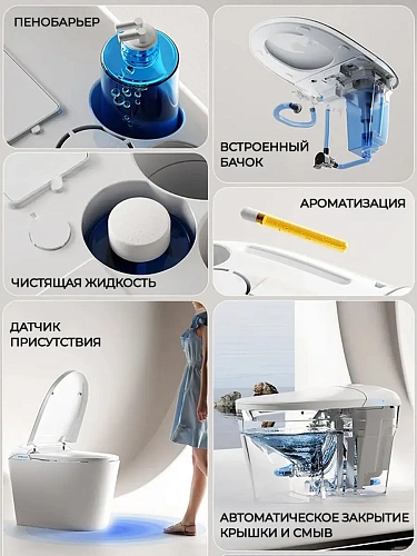 Смарт унитаз HAITEC HT-ESTE5E автоматизированный с встроенным бачком