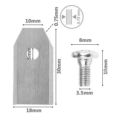 Набор режущих лезвий из нержавеющей стали для роботов-газонокосилок HAITEC HT-ARRM34 и HTARRM20/1500 (6 лезвий + 6 шурупов)