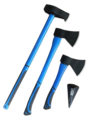 Набор из 3 топоров + клин HAITEC HT-AXT4set 1.3 кг, 1.75 кг, 3.8 кг + 1.8кг (фибергласс)